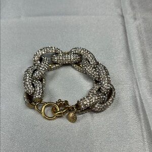 J.Crew pavé crystal chunky chain link statement bracelet